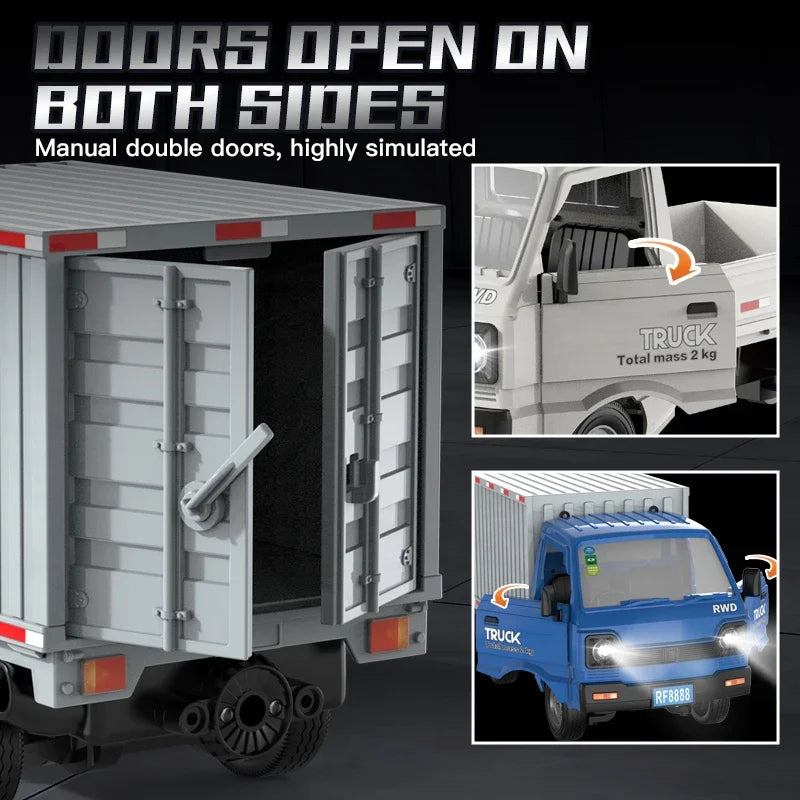 KF21 1:16 RC Drift Truck – LED Spray Light, Climbing & Cargo Haul