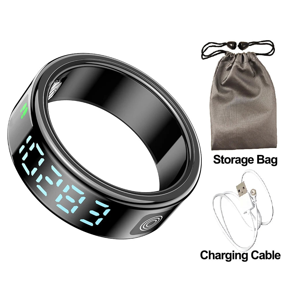 SR08 Smart Ring: Health Monitor with LED Display & 5ATM Waterproof