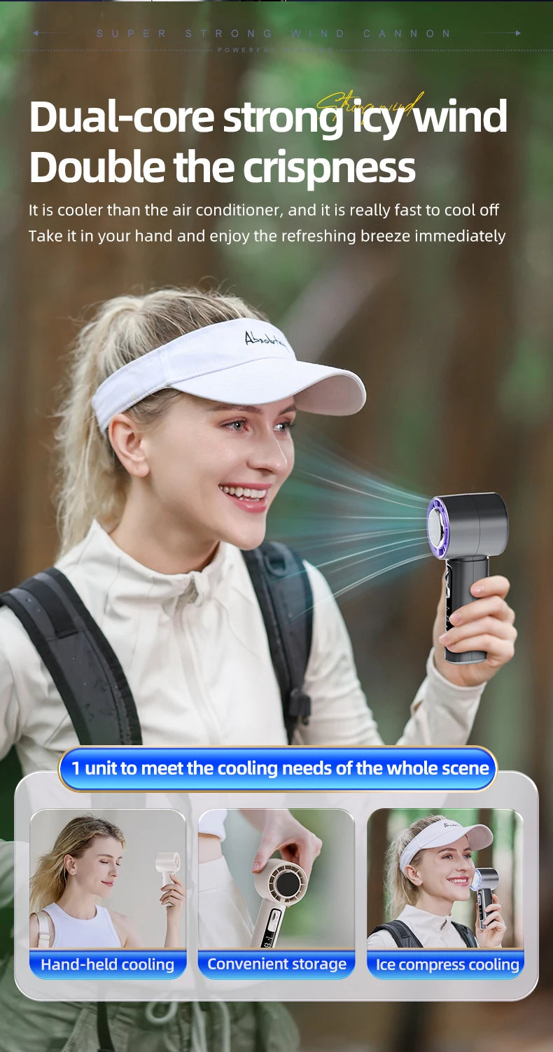 Refrigeration High-Speed Handheld Electric Fan - 4000mAh