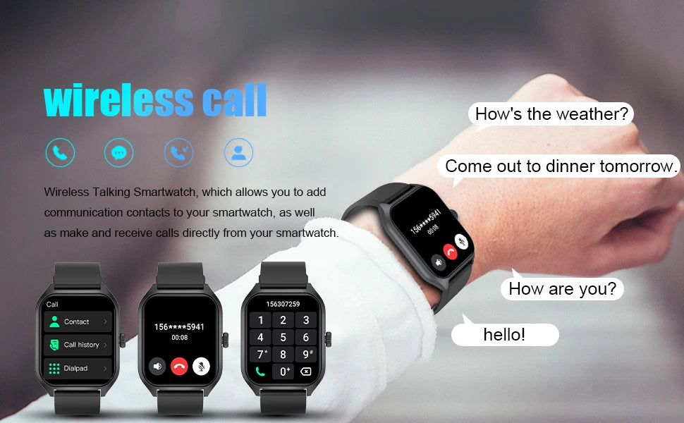 Smart AI Watch – 1.96'' HD, 100+ Sports, Heart & Sleep Tracker