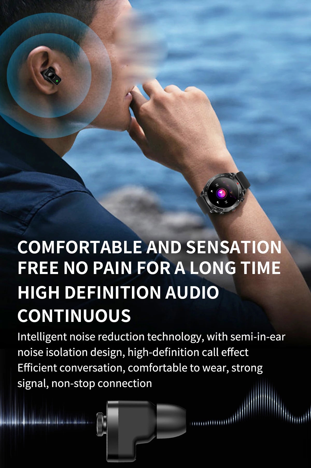New Smart Watch & Bluetooth Earbuds 2-in-1