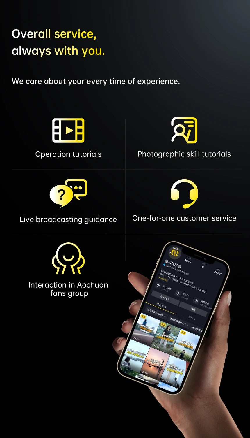 3-Axis Handheld Gimbal Stabilizer for Smartphones with Built-in Fill Light