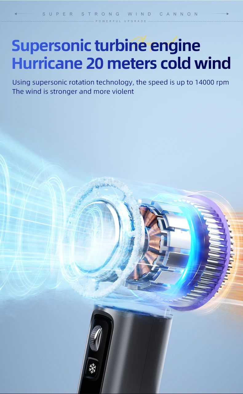 Refrigeration High-Speed Handheld Electric Fan - 4000mAh