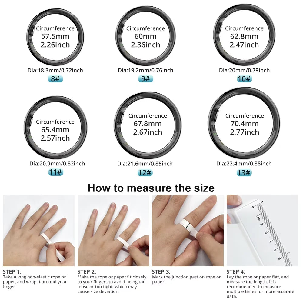 R09 Health Smart Ring – Heart Rate, SpO₂, Temp Tracking, 5ATM Waterproof