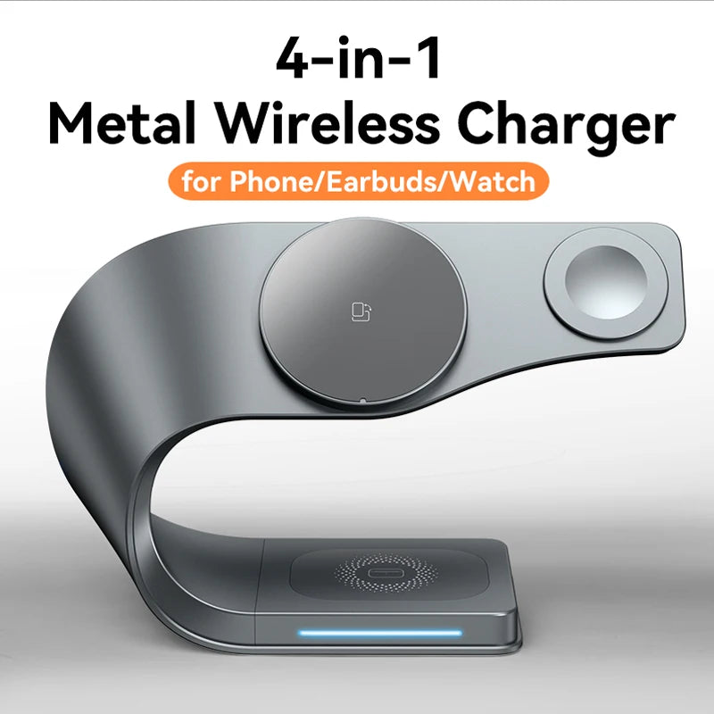 4-in-1 Wireless Charging Station – Fast Magnetic Charging