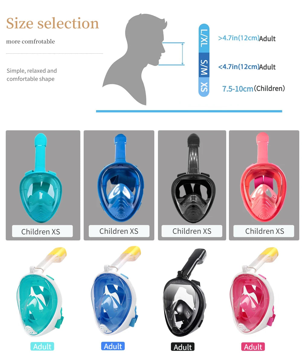 Underwater Anti-Fog Full Face Snorkel Mask