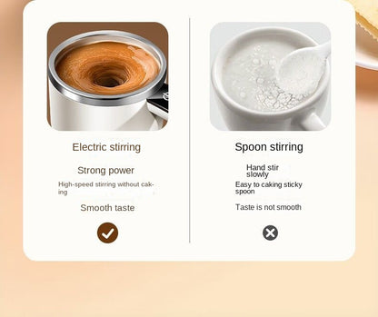Auto-Stirring Coffee Cup – IP67 Waterproof, BPA-Free, Magnetic Mixing