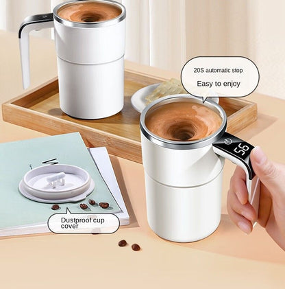 Auto-Stirring Coffee Cup – IP67 Waterproof, BPA-Free, Magnetic Mixing