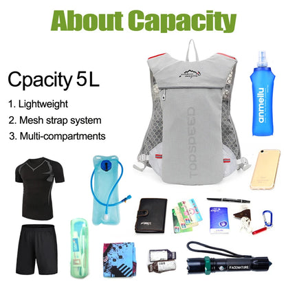 5L Ultralight Hydration Vest – Trail Running & Cycling Pack w/ 500ml Bottle