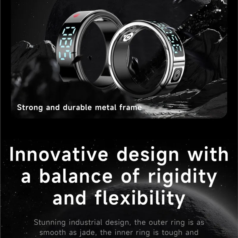 SR08 Smart Ring: Health Monitor with LED Display & 5ATM Waterproof