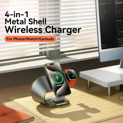 4-in-1 Wireless Charging Station – Fast Magnetic Charging