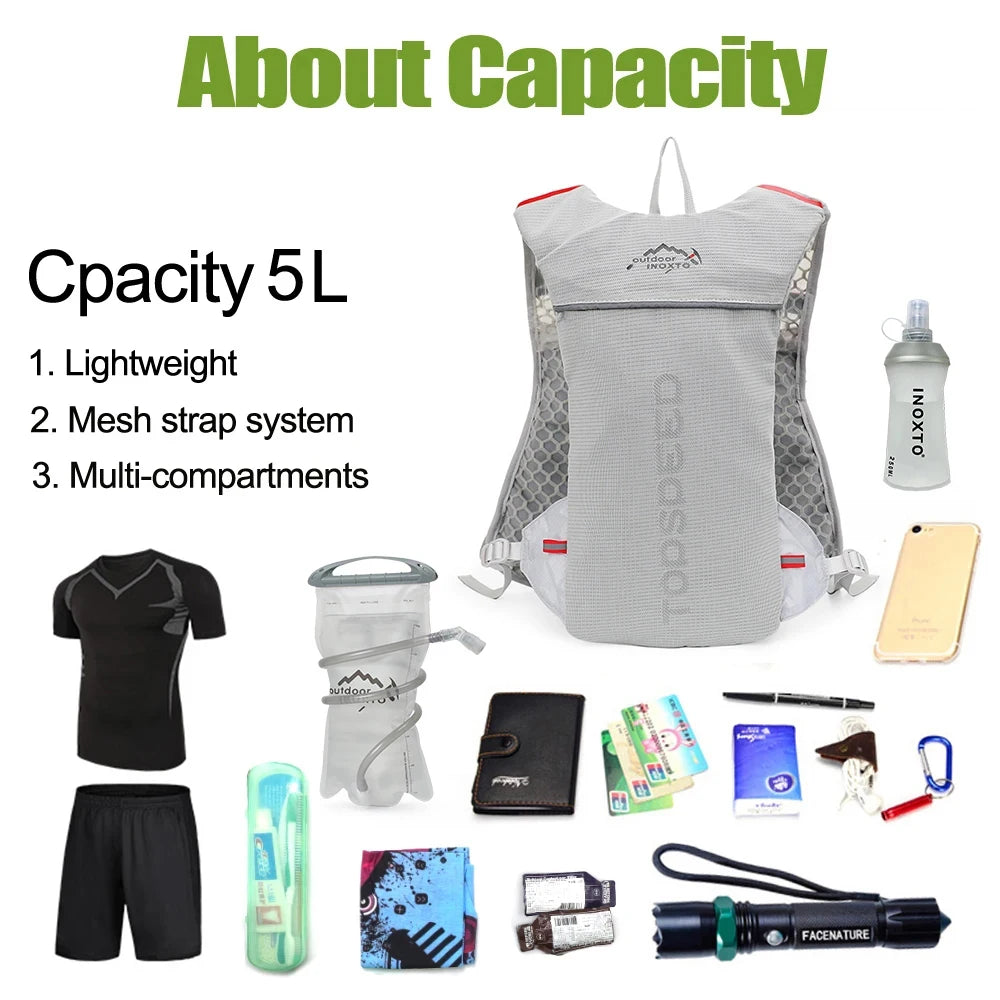5L Ultralight Hydration Vest – Trail Running & Cycling Pack w/ 500ml Bottle