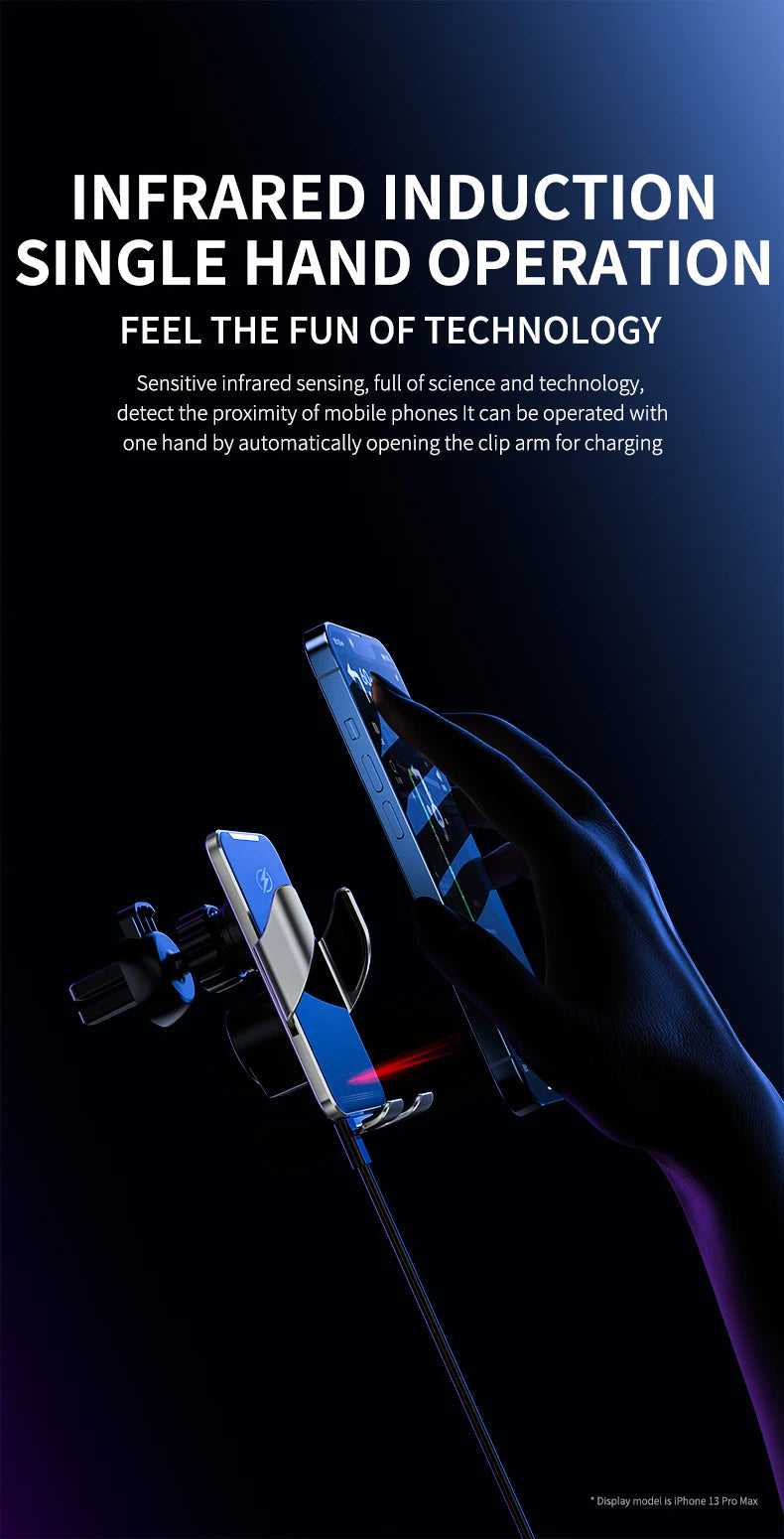 15W Fast Wireless Car Charger – Infrared Auto Mount