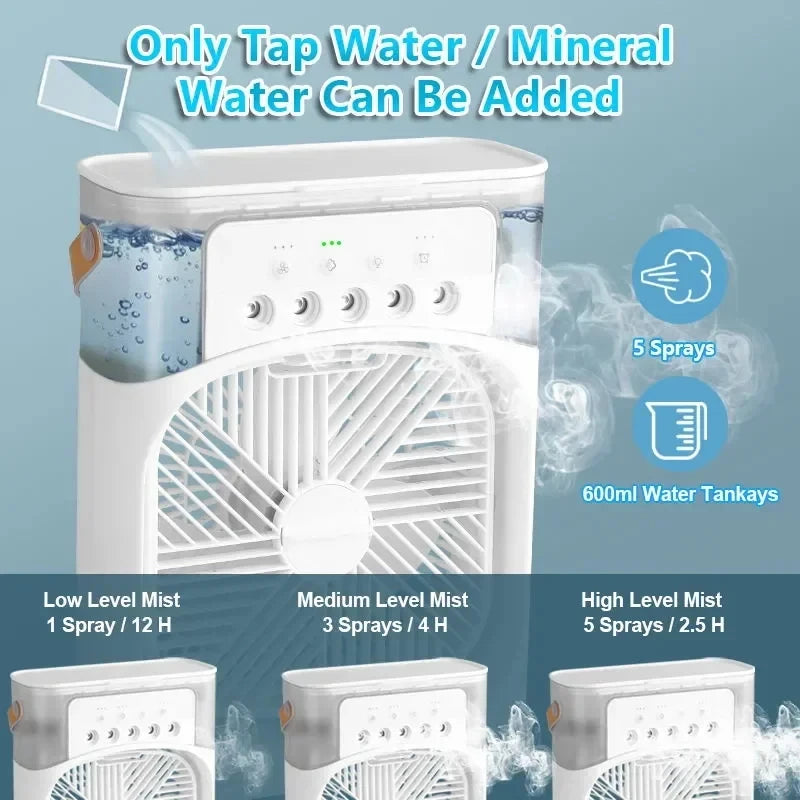 3-in-1 Smart Air Cooler – Portable AC, Humidifier & Night Light
