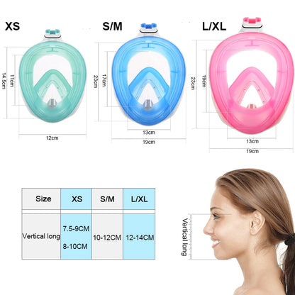 Underwater Anti-Fog Full Face Snorkel Mask