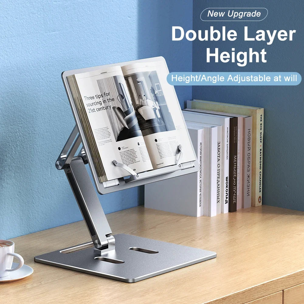 Adjustable Aluminium Book Stand – Foldable Reading Holder