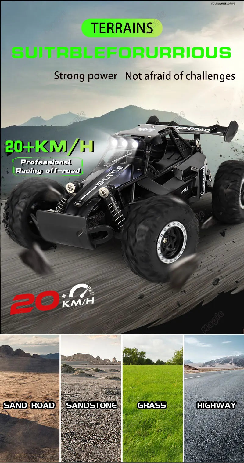 20KM/H High-Speed RC Drift Car – 2WD Off-Road Monster Truck