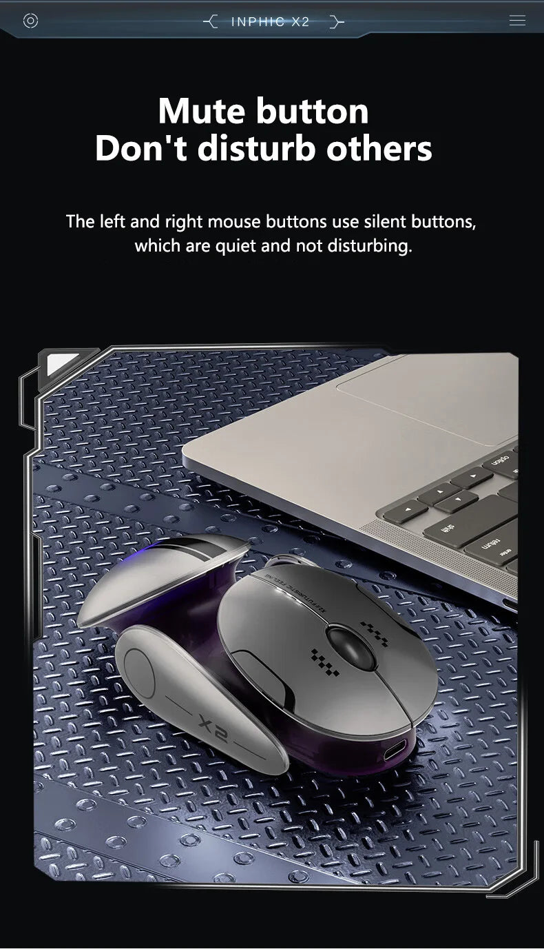 Inphic X2 - Silent Metal Wireless Mouse