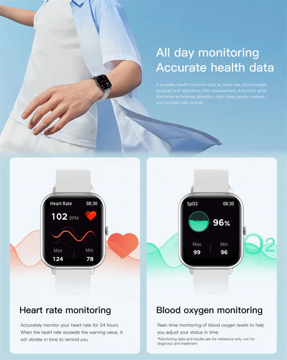 New Smart Watch – Bluetooth Calls, Fitness Tracker, IP68 Waterproof (iOS/Android)