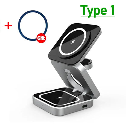 3-in-1 Magnetic Wireless Charger – 30W Fast Charging