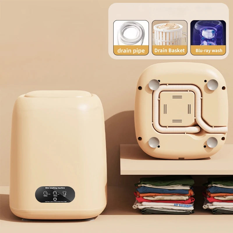 Portable Mini Washer – Fully Automatic with Spin Dryer, 220V