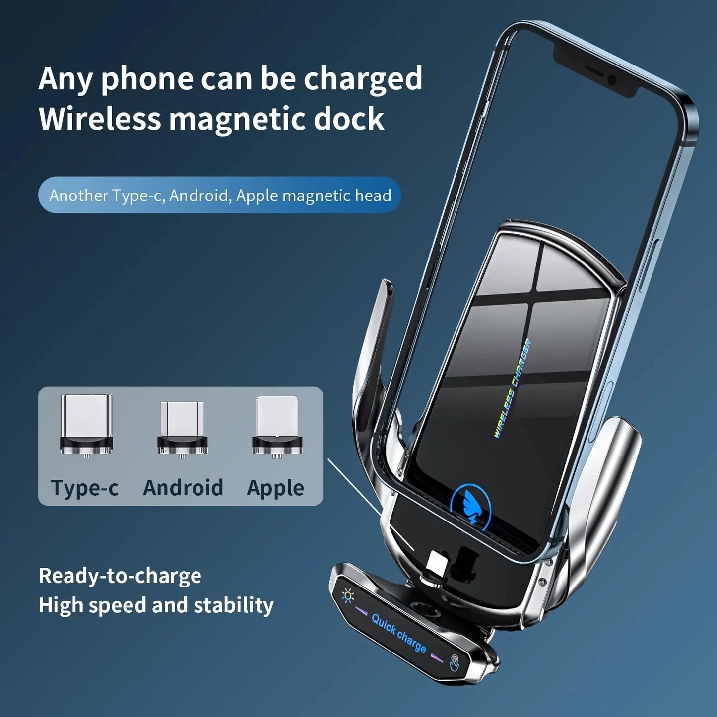 15W Magnetic Car Charger – Fast Wireless Charging