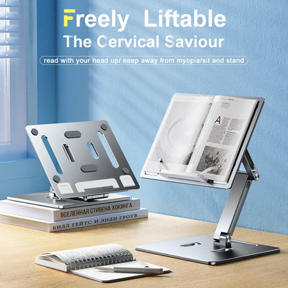Adjustable Aluminium Book Stand – Foldable Reading Holder