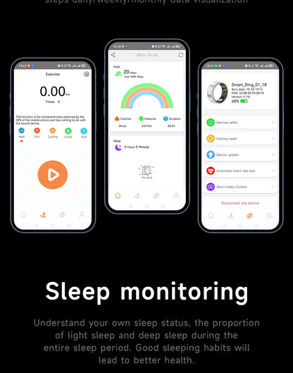 SR08 Smart Ring: Health Monitor with LED Display & 5ATM Waterproof