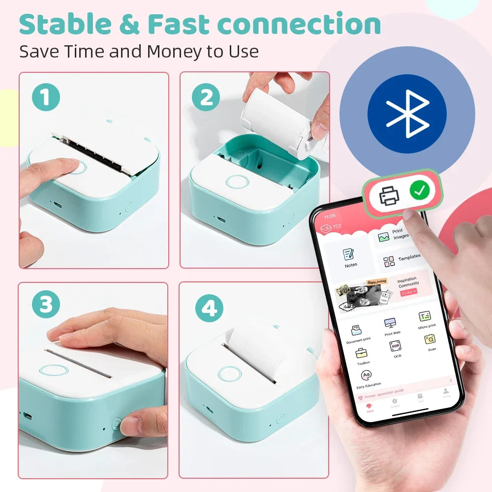 T02 Mini Bluetooth Thermal Printer