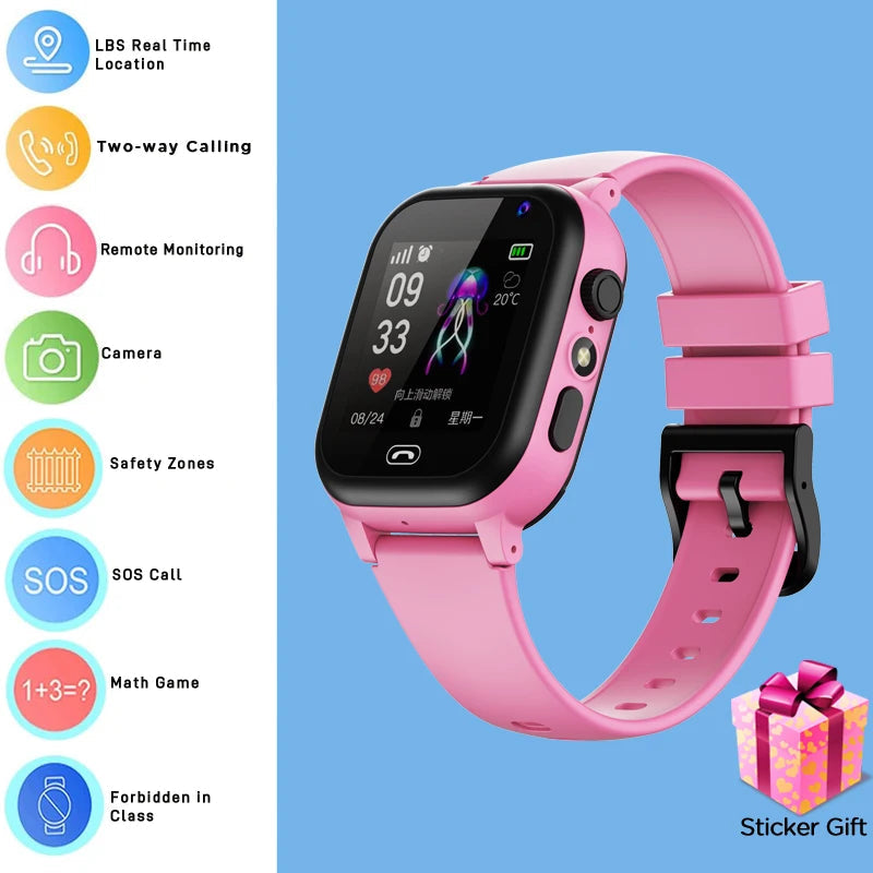 4G Kids Smart Watch – GPS, Camera, Waterproof & SOS Calls