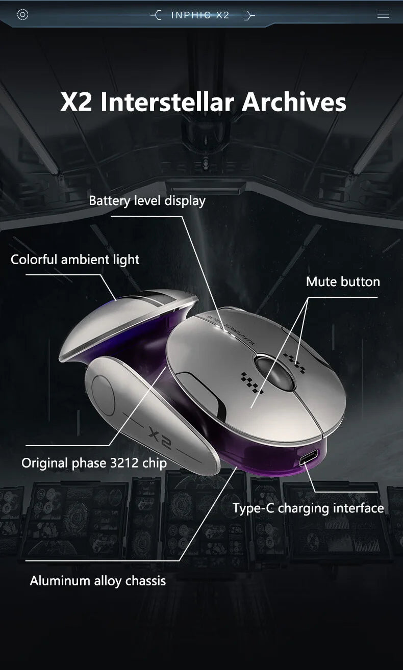 Inphic X2 - Silent Metal Wireless Mouse