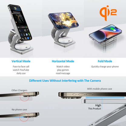 3-in-1 Magnetic Wireless Charger – Fast & Foldable