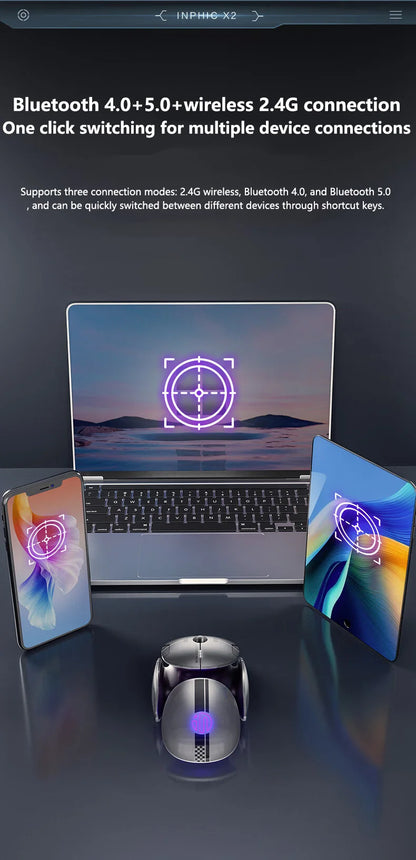 Inphic X2 - Silent Metal Wireless Mouse