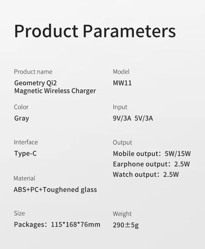 3-in-1 MagSafe Charger Stand – 15W Fast Charging