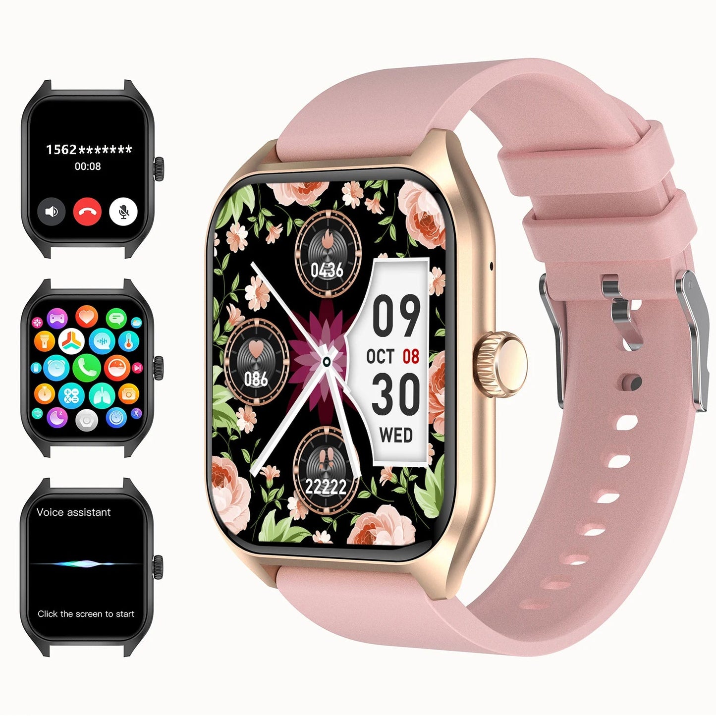 Smart AI Watch – 1.96'' HD, 100+ Sports, Heart & Sleep Tracker