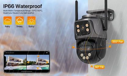 3-Lens 15MP HD WiFi PTZ Camera – CCTV