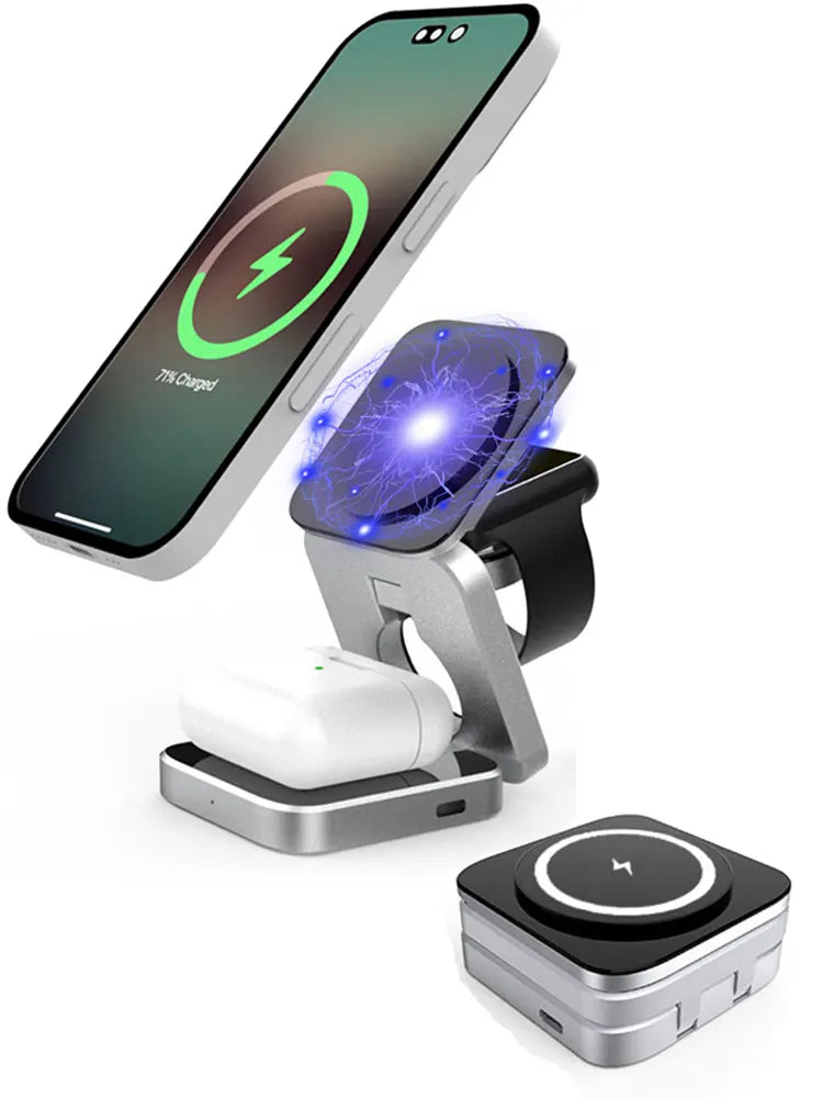 3-in-1 Magnetic Wireless Charger – 30W Fast Charging