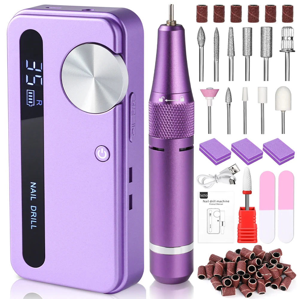 35,000RPM Pro Rechargeable Nail Drill – Fast, Portable & Powerful