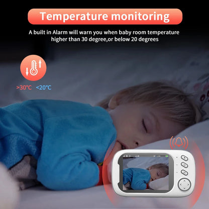 3.5" HD Wireless Baby Monitor – Night Vision, 2-Way Audio & Temp Alerts