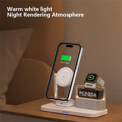 5-in-1 Magnetic Wireless Charger Stand - LED Clock
