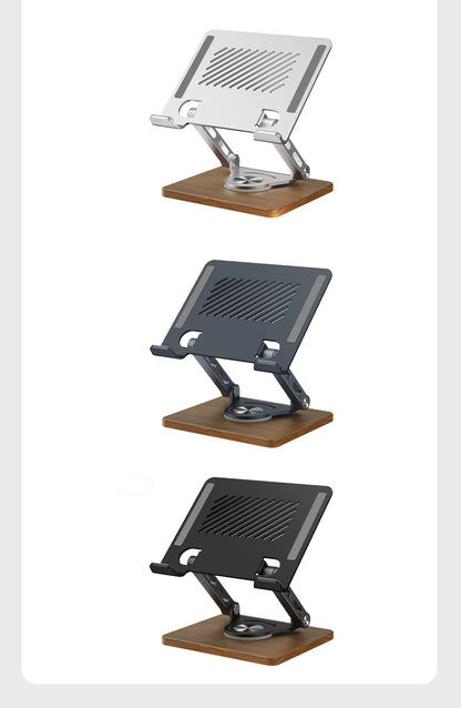 Universal 360° Rotating Wooden Stand – Adjustable Holder for iPad, Tablets, Smartphones, E-Readers & More
