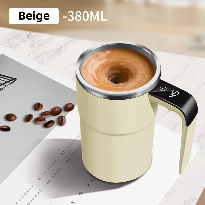 Auto-Stirring Coffee Cup – IP67 Waterproof, BPA-Free, Magnetic Mixing