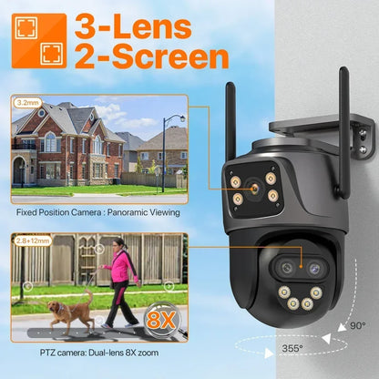 3-Lens 15MP HD WiFi PTZ Camera – CCTV