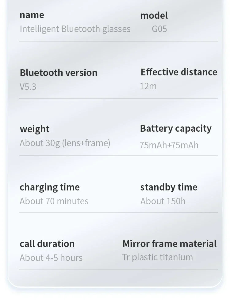 Smart Camera Glasses - G05