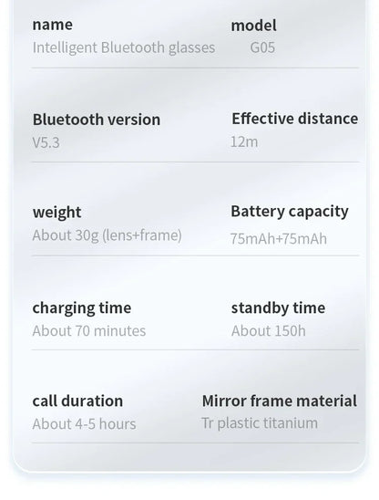 Smart Camera Glasses - G05