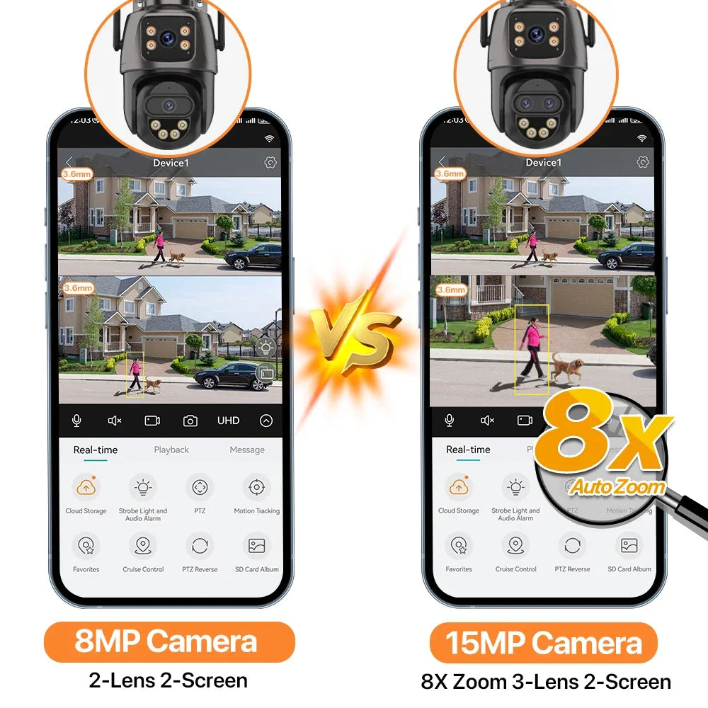 3-Lens 15MP HD WiFi PTZ Camera – CCTV