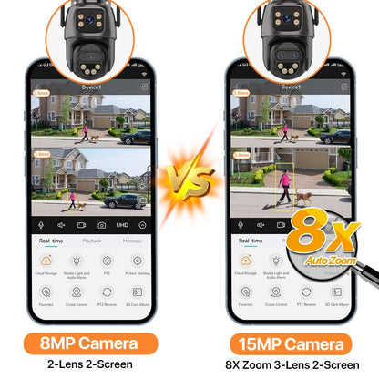 3-Lens 15MP HD WiFi PTZ Camera – CCTV