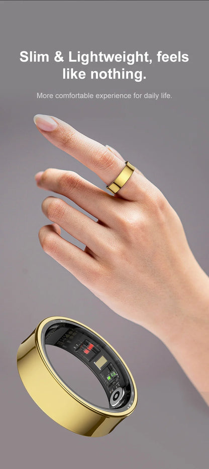 R09 Health Smart Ring – Heart Rate, SpO₂, Temp Tracking, 5ATM Waterproof