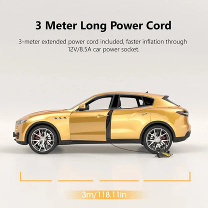 150PSI Corded Car Air Pump – Fast 12V Tire Inflator