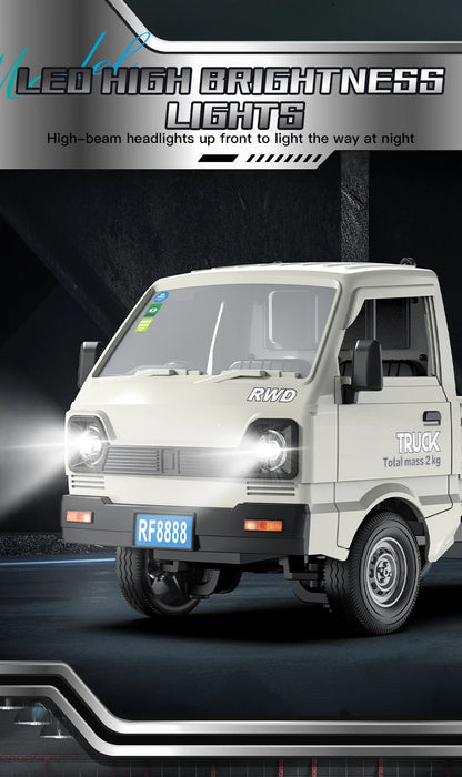 KF21 1:16 RC Drift Truck – LED Spray Light, Climbing & Cargo Haul